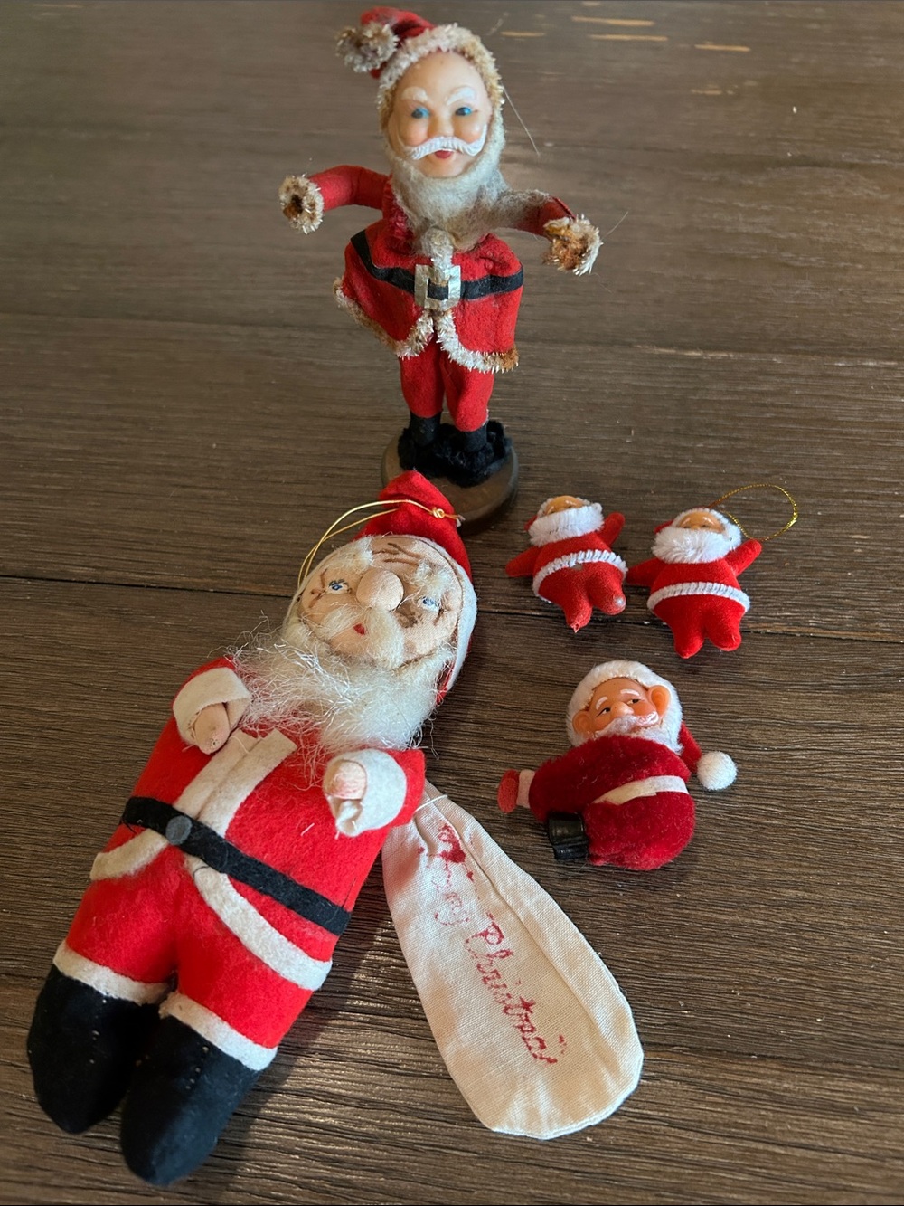 Vintage Santa bundle rubber face stocking clip hugger